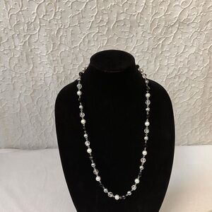 Vintage Women's Necklace Beaded Multi Color Gray Black Clear Fashion Jewelry
